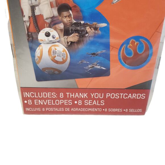 Disney Star Wars Thank You Cards Envelopes Star Wars Stickers 8 Pack Thank You - Picture 3 of 6